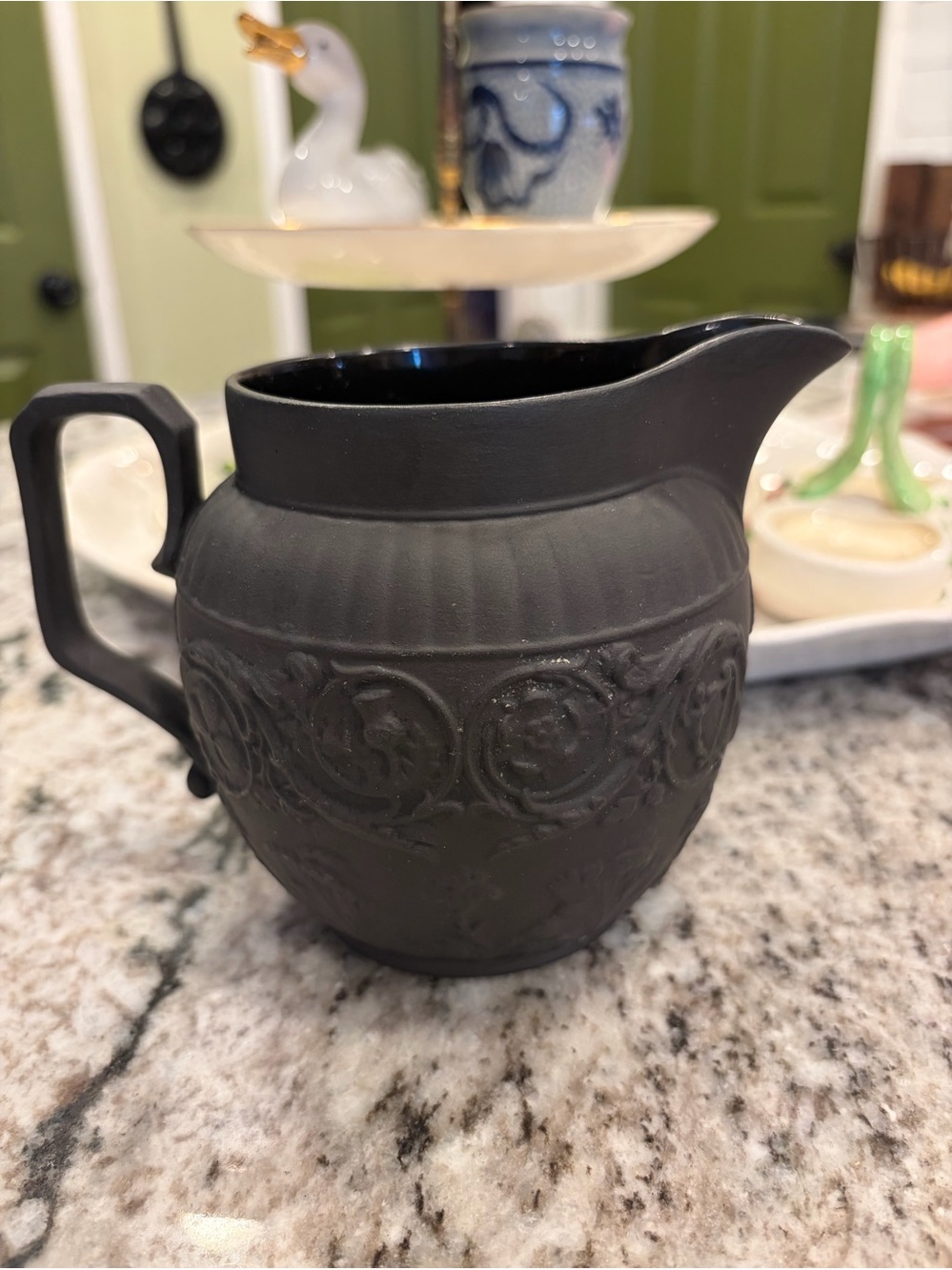 Wedgwood Vintage Black Basalt creamer